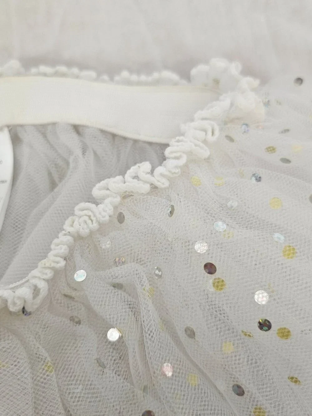 Danskin | White Sequin Tutu Skirt | Ballet Dance Costume | Girls M/L